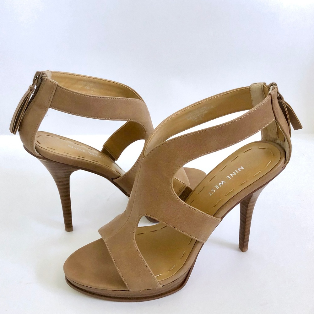 Tan/ Nude Nine West High Heel Sandals, platform